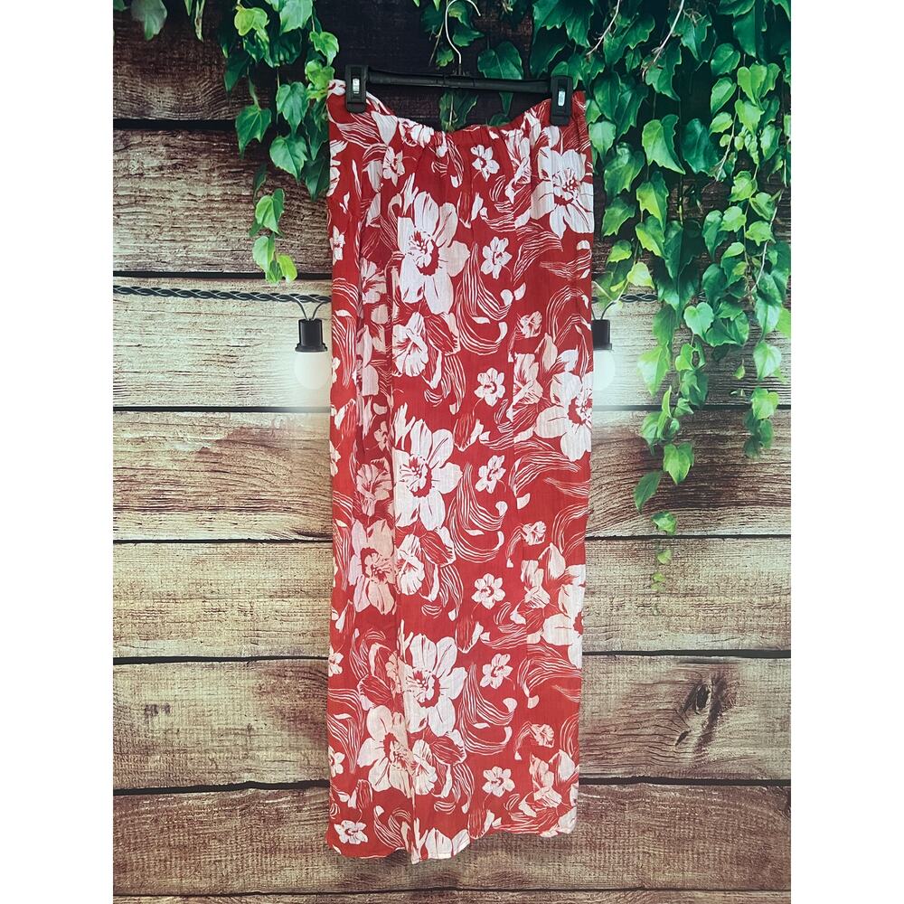 Revolve Faithfull the Brand Lulu Maxi Skirt Camara Floral Red White Hawaiian 10 - Picture 8 of 8